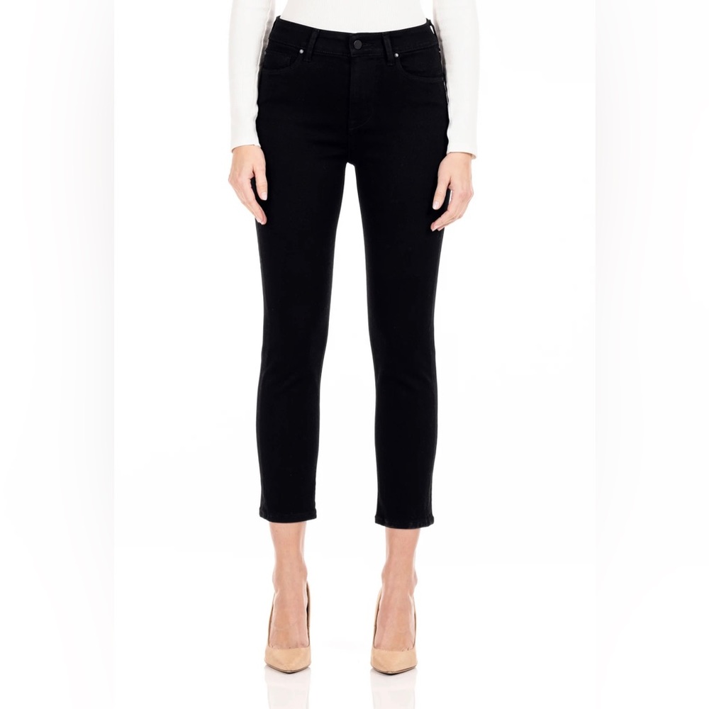 Fidelity Denim Cher Noir High Rise Slim Straight New With Tags